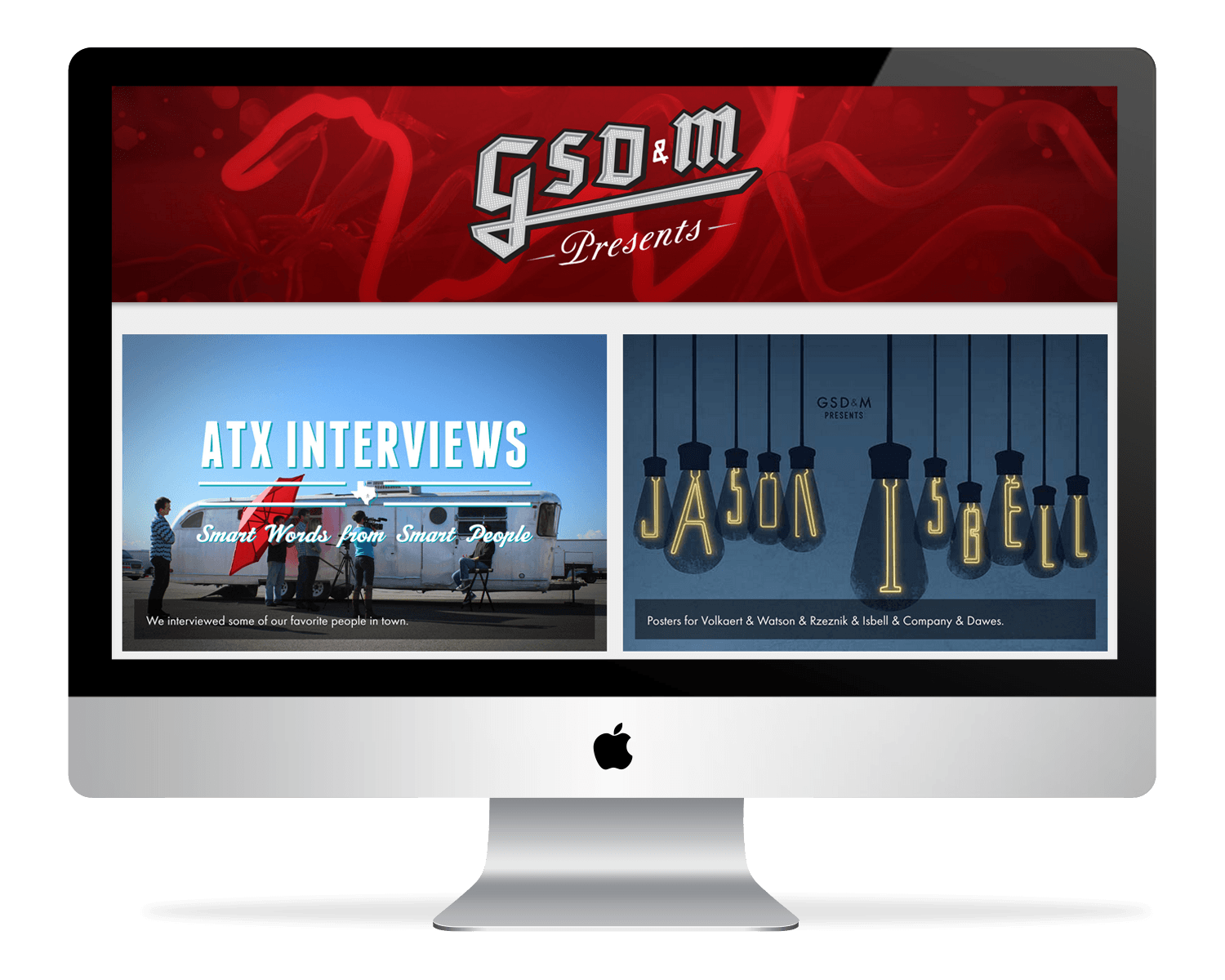 Screenshot of gsdmpresents.com on large screen