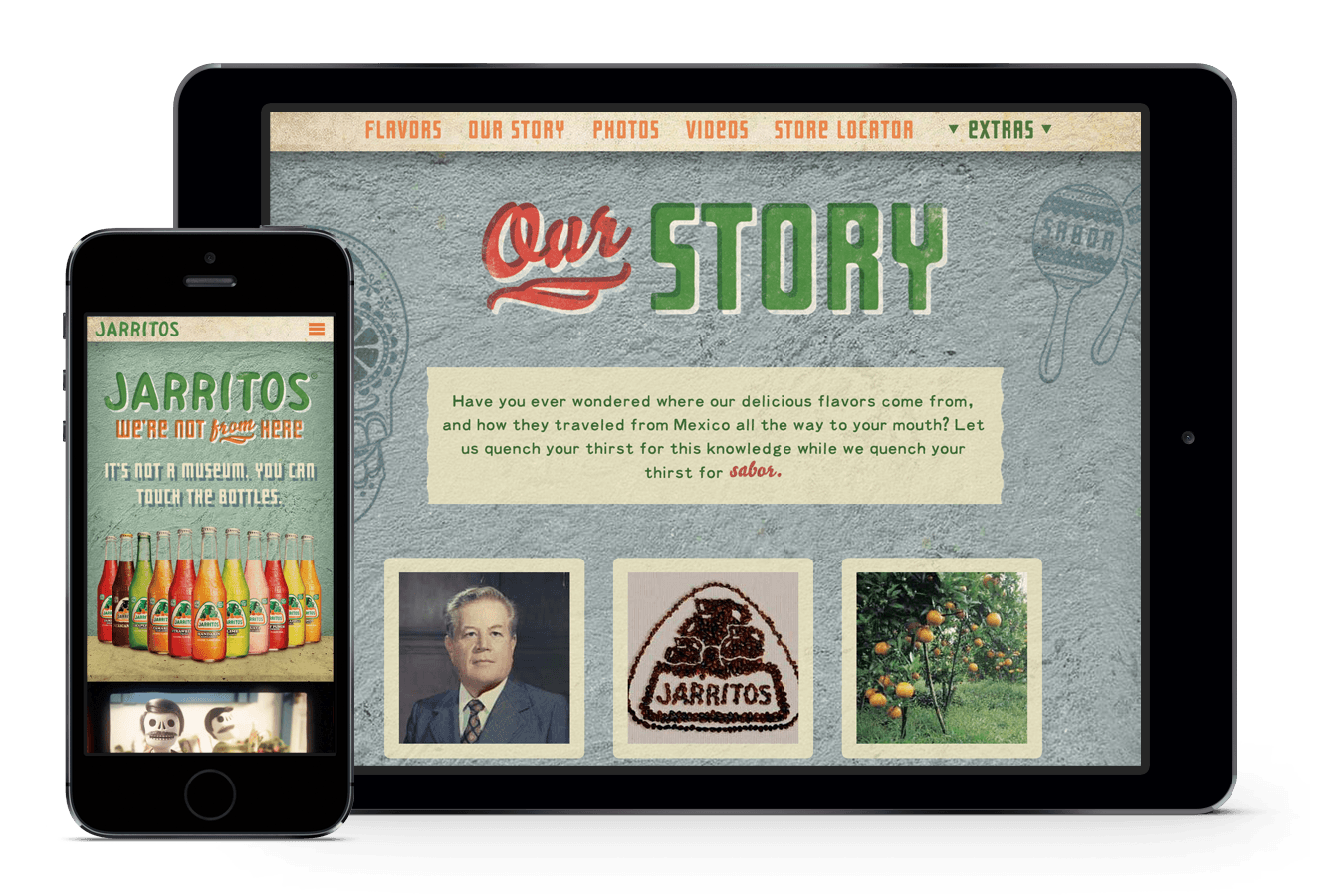 Screenshot of Jarritos.com on mobile devices