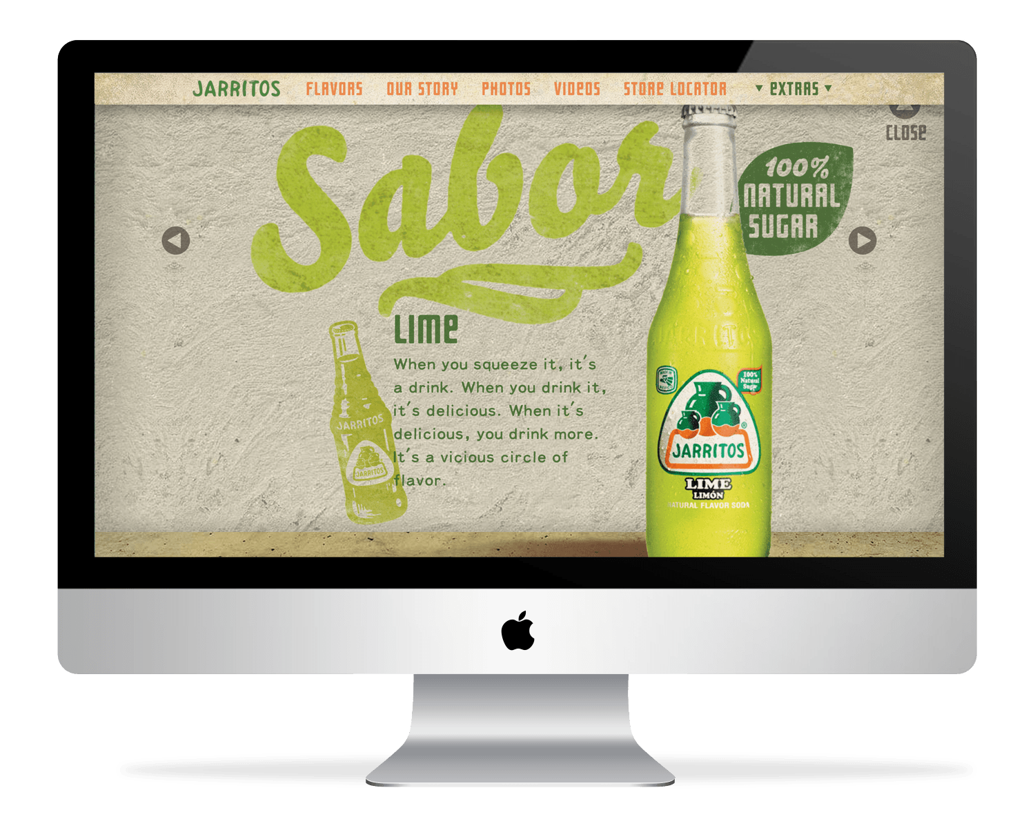 Screenshot of Jarritos.com on large screen