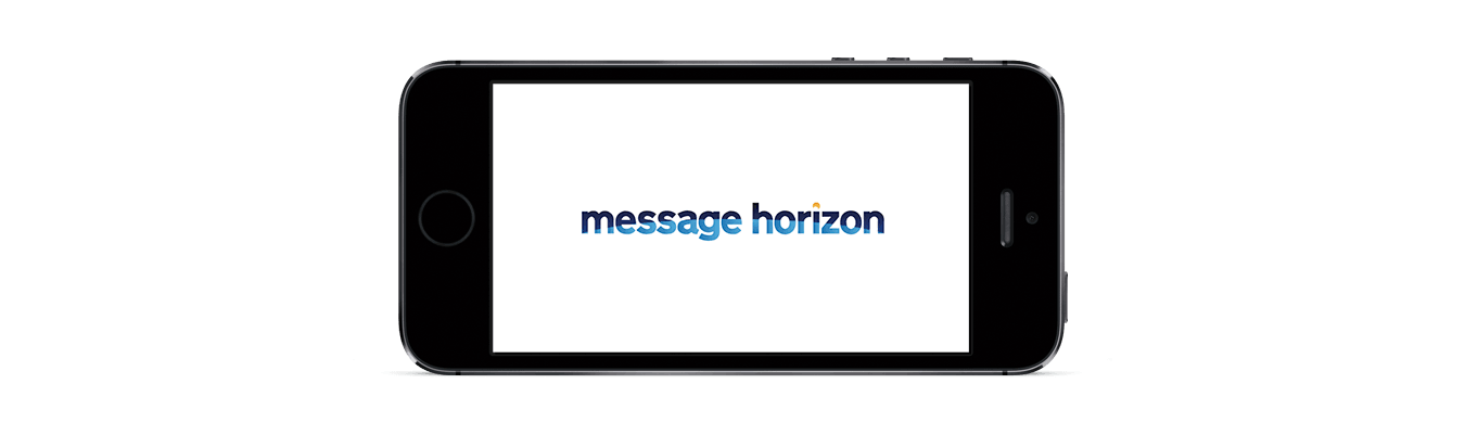 Message Horizon logo on a mobile phone