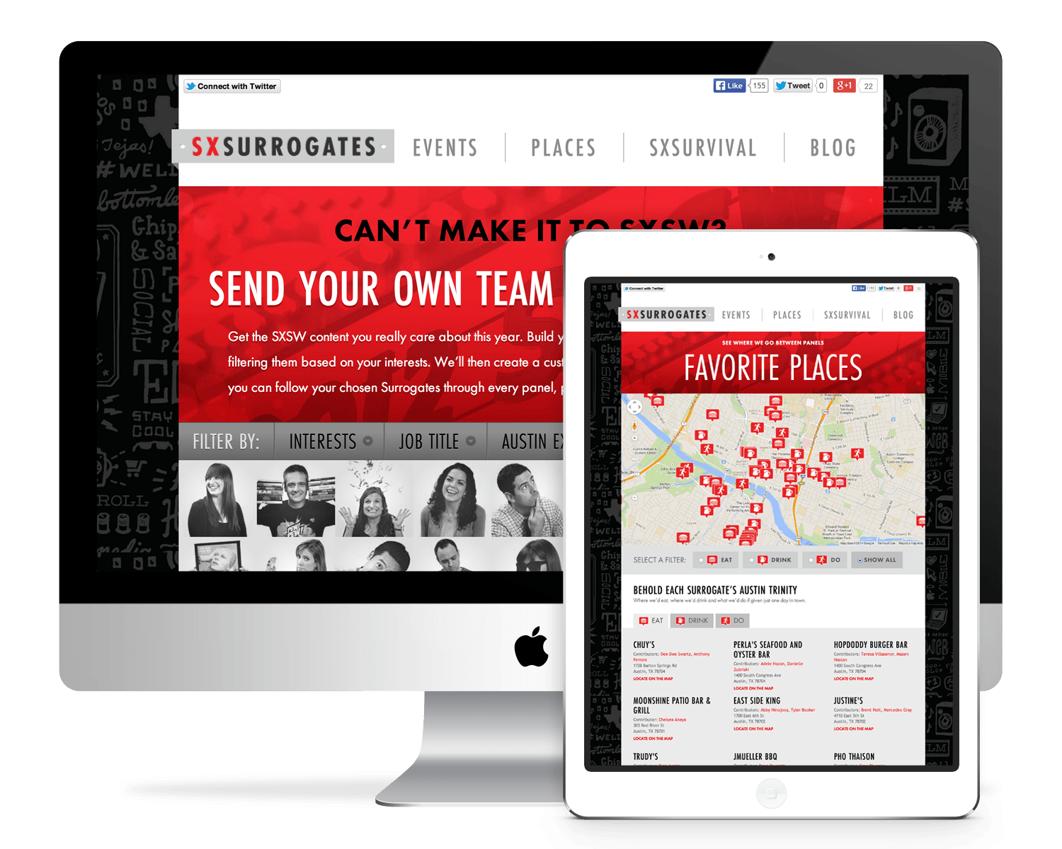 Screenshot of sxsurrogates.com on large screen and tablet